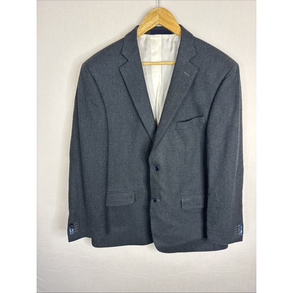 Arnold Brant Men 42R Sport Coat‎ Blue Wool Bamboo Blend 2 Button Blazer